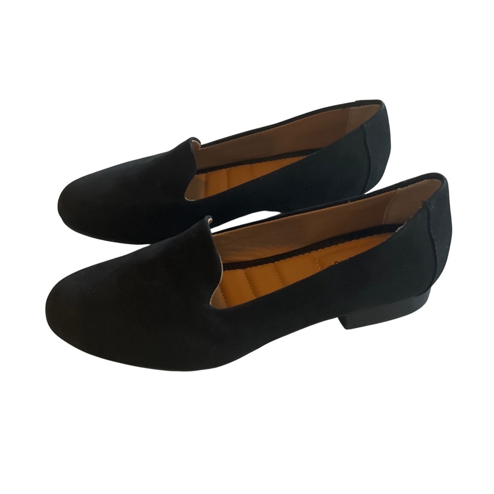 ME TOO Black Suede Loafer Flats Women Size 6.5M